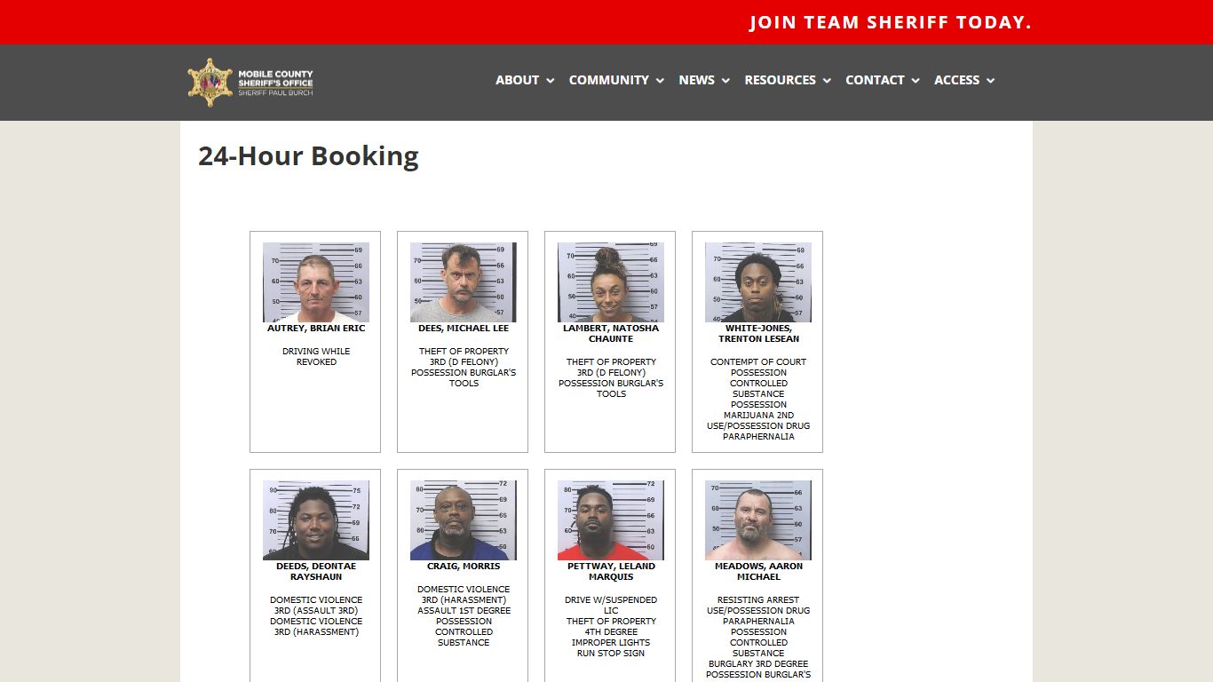 24-Hour Booking | Mobile County Sheriff's Office