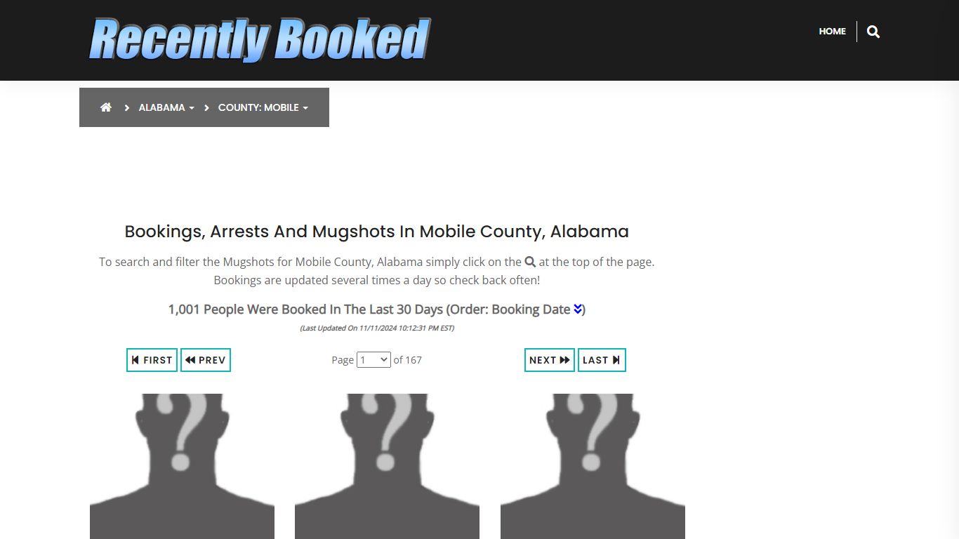 Bookings, Arrests and Mugshots in Mobile County, Alabama - Recently Booked